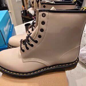Dr. Martens 1460 Smooth Leather Lace Up Combat Boot Vintage Taupe Size 13 Men's